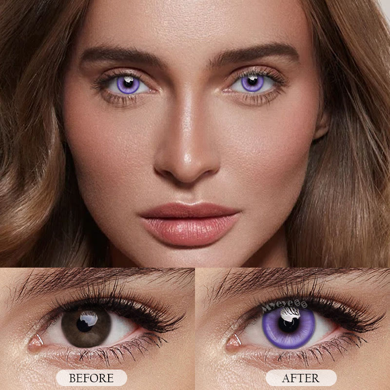MYEYEBB Magic Coral Blue Violet Prescription Colored Contact Lenses - image 4