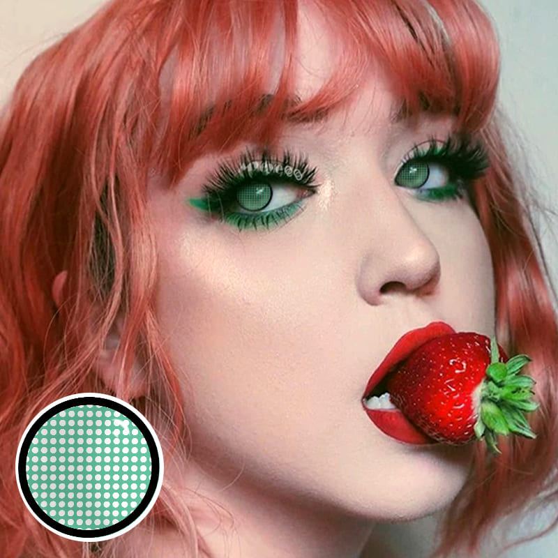 MYEYEBB Blind Mesh Green Prescription Cosplay Colored Contact Lenses  - image 2