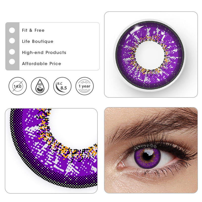 MYEYEBB Genshin Impact Purple Prescription Cosplay Colored Contact Lenses - image 6