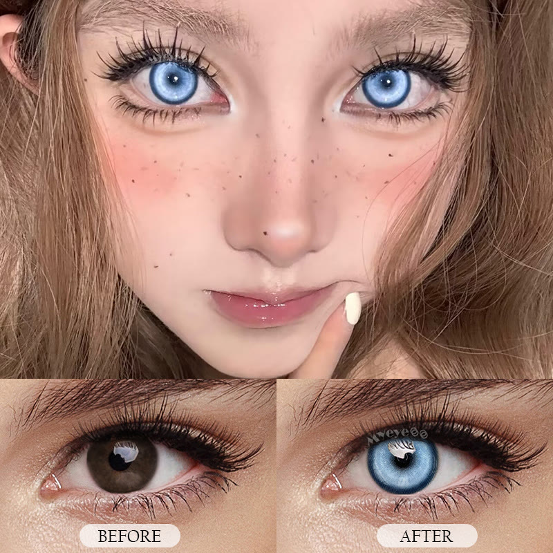 MYEYEBB Cyber Blue Prescription Cosplay Colored Contact Lenses - image 12