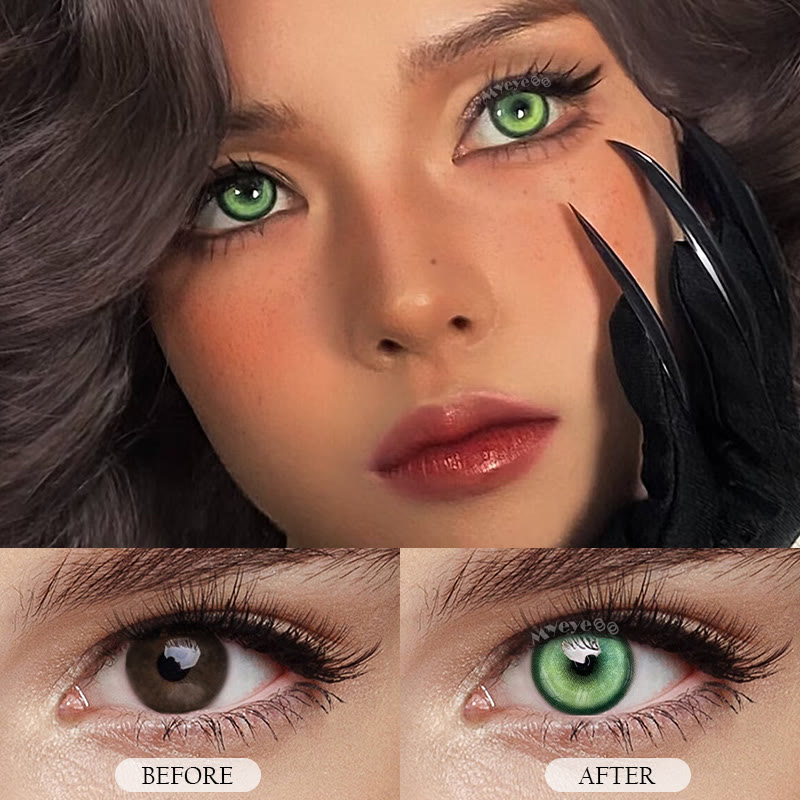 MYEYEBB Cyber Green Prescription Cosplay Colored Contact Lenses - image 13
