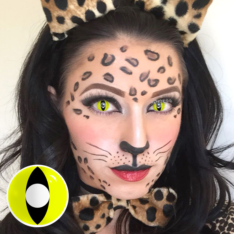 MYEYEBB Yellow Cat Eyes Prescription Cosplay Colored Contact Lenses - image 1
