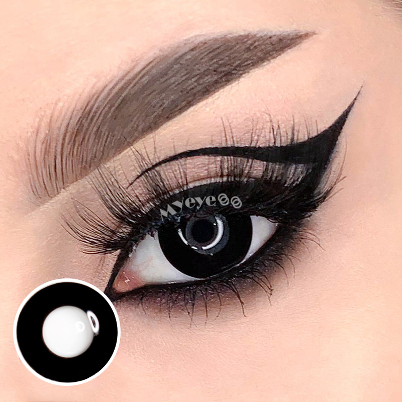 MYEYEBB Black Block Prescription Cosplay Colored Contact Lenses - image 11