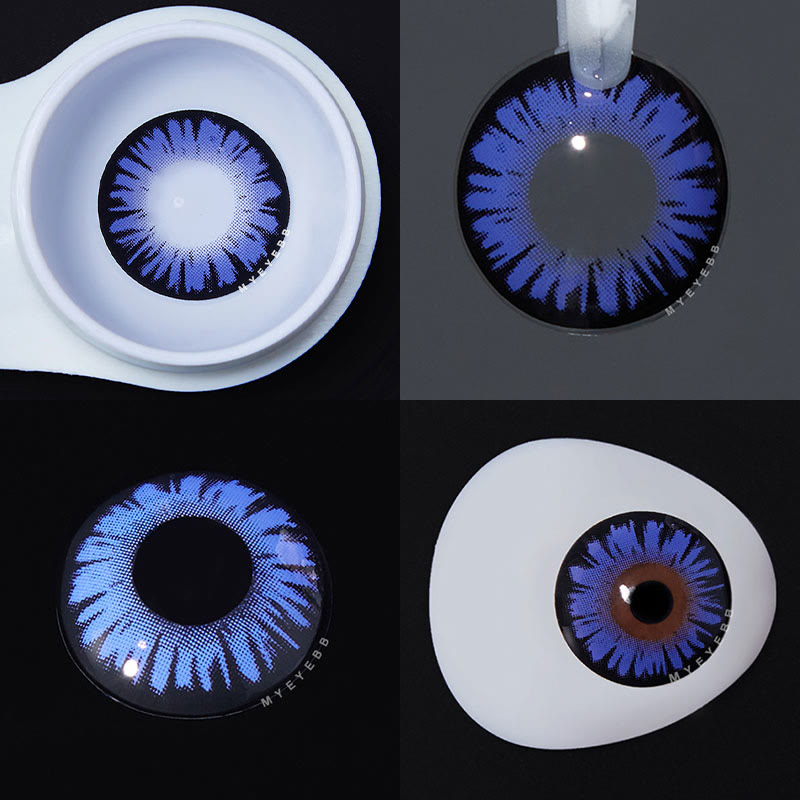 MYEYEBB Miracle Times Deep Blue Prescription Cosplay Colored Contact Lenses - image 4