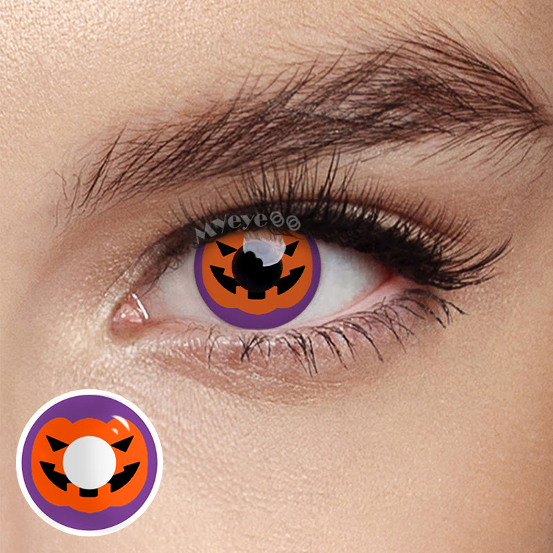 MYEYEBB Pumpkin Prescription Cosplay Colored Contact Lenses  - Pumpkin - -8.00 - RY336 - image 1
