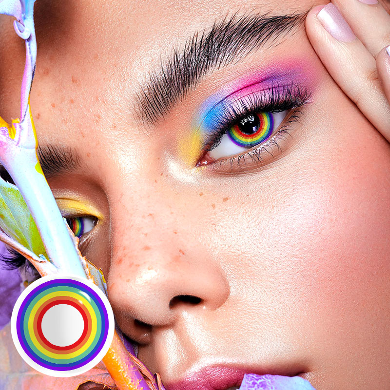 MYEYEBB Circle Rainbow Prescription Cosplay Colored Contact Lenses - image 6