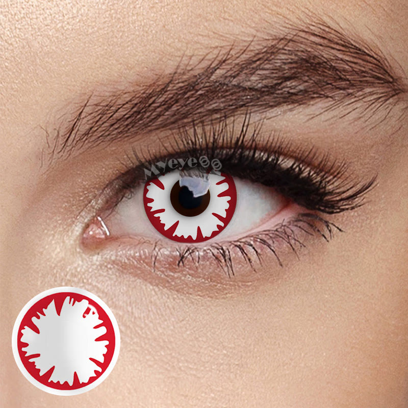 MYEYEBB Incubus Red Prescription Cosplay Colored Contact Lenses  - Incubus Red - -8.00 - RY12 - image 2