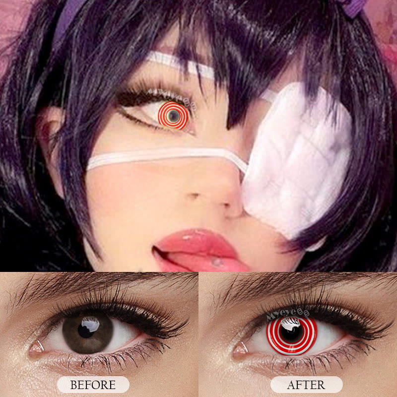 MYEYEBB Swirl Red Cosplay Colored Contact Lenses - image 3