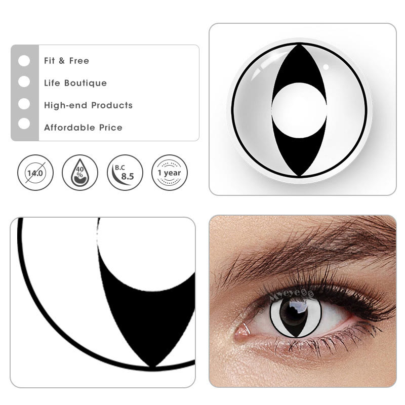 MYEYEBB White Cat Eye Prescription Cosplay Colored Contact Lenses - image 14