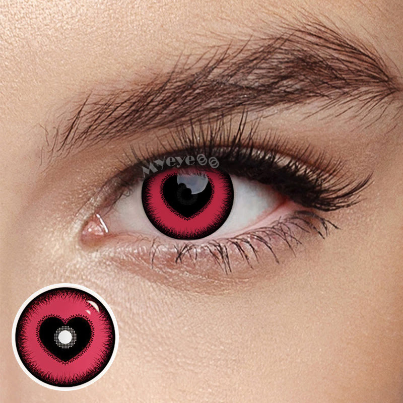 MYEYEBB Blind Anime Yandere Pink Prescription Cosplay Colored Contact Lenses  - image 3