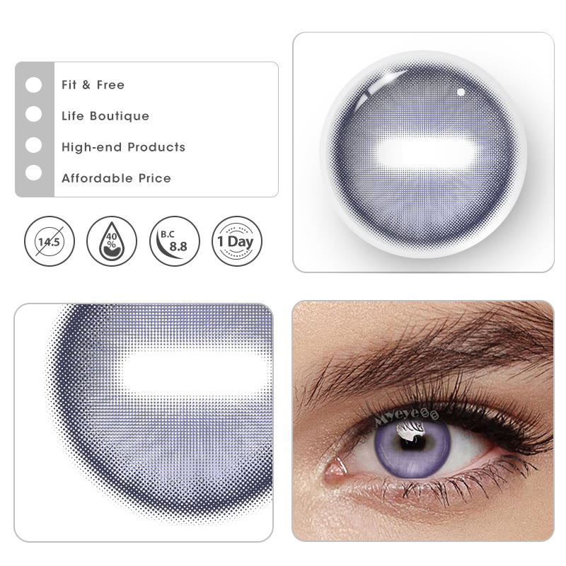 MYEYEBB Goat Eye Violet Cosplay Colored Contact Lenses | 1 Day-4 PCS - image 6
