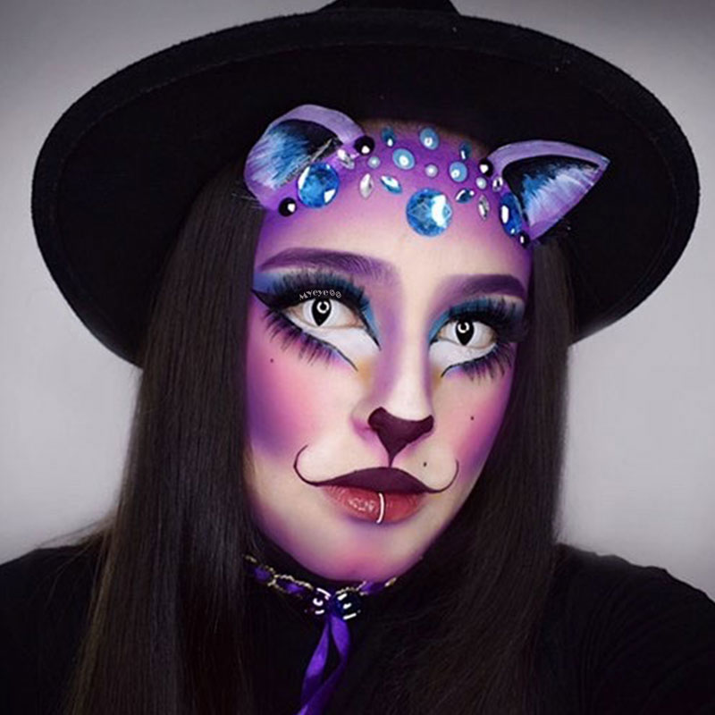 MYEYEBB White Cat Eye Prescription Cosplay Colored Contact Lenses - image 10