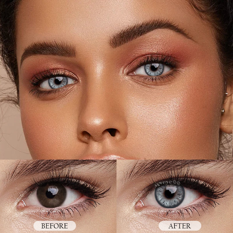 MYEYEBB Cocoa Blue Prescription Colored Contact Lenses - image 5