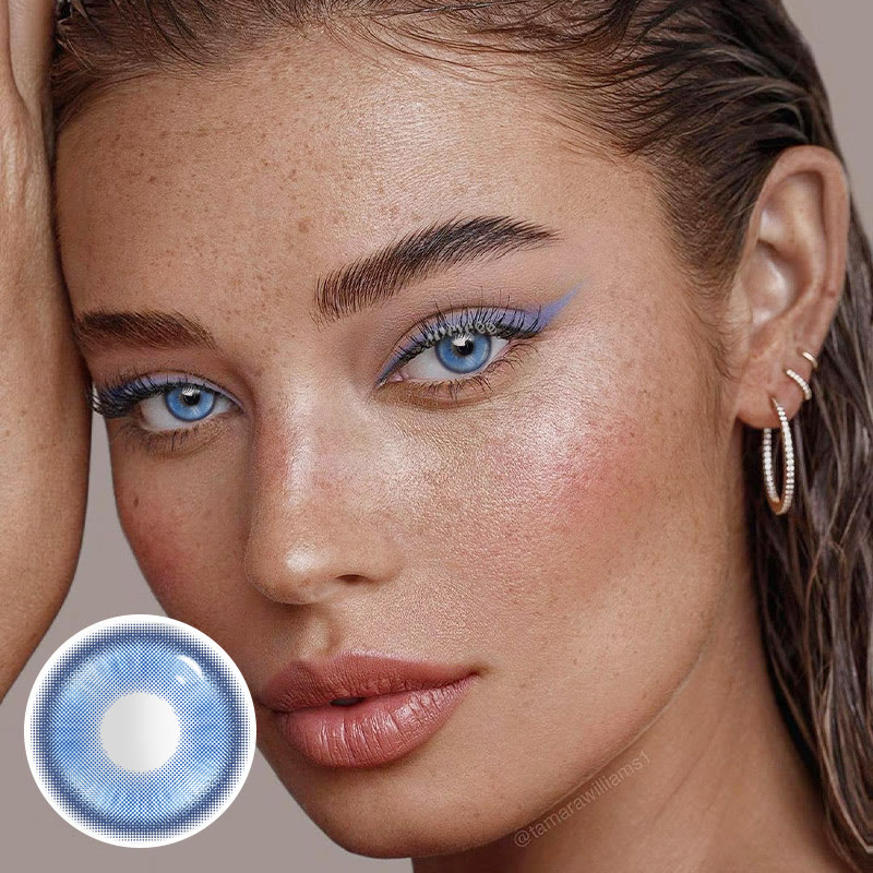 MYEYEBB Magic Coral Blue Prescription Colored Contact Lenses - image 2