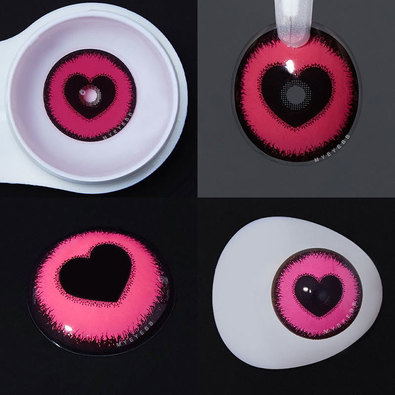 MYEYEBB Blind Anime Yandere Pink Prescription Cosplay Colored Contact Lenses  - image 5