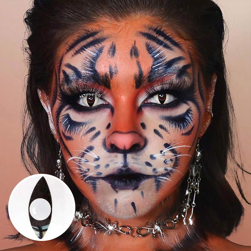 MYEYEBB White Cat Eye Prescription Cosplay Colored Contact Lenses - image 5