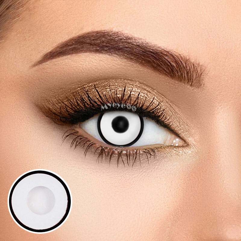 MYEYEBB White Manson Prescription Cosplay Colored Contact Lenses - White Manson - -8.00 - RY29 - image 1