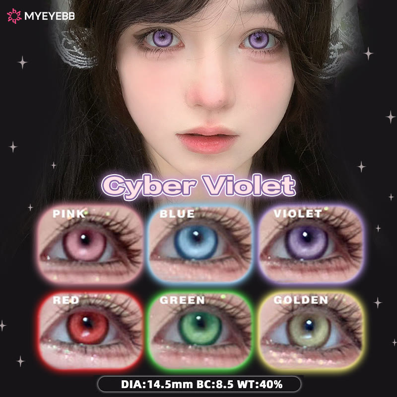 MYEYEBB Cyber Violet Prescription Cosplay Colored Contact Lenses - 6 Colors (1 Day) - 0.00 - RC01_VT - image 8