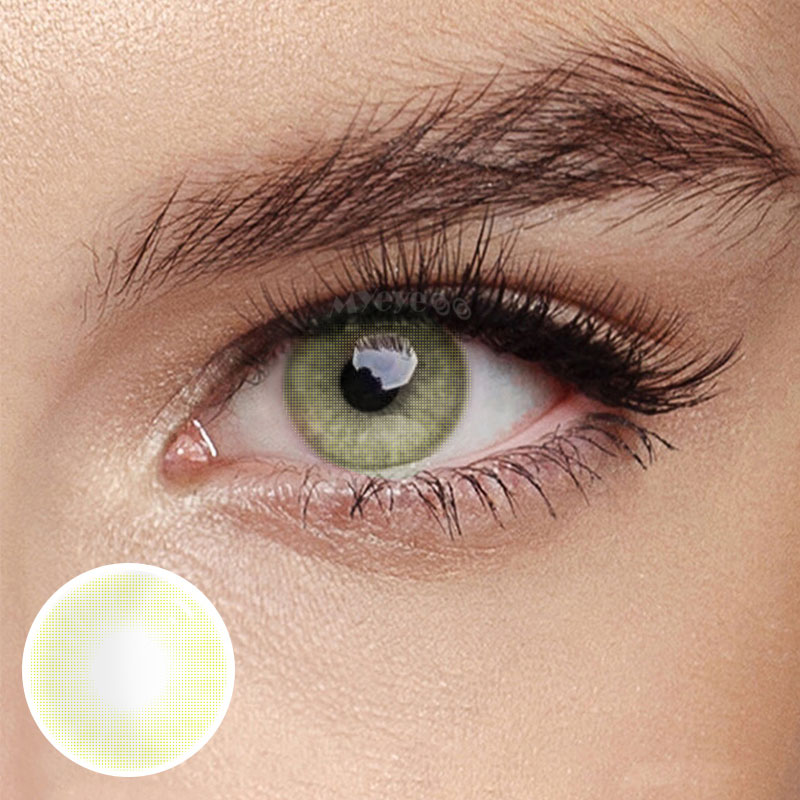 MYEYEBB Aurora Yellow Green Prescription Colored Contact Lenses - Aurora Yellow Green - -8.00 - FA56_YEGN - image 1