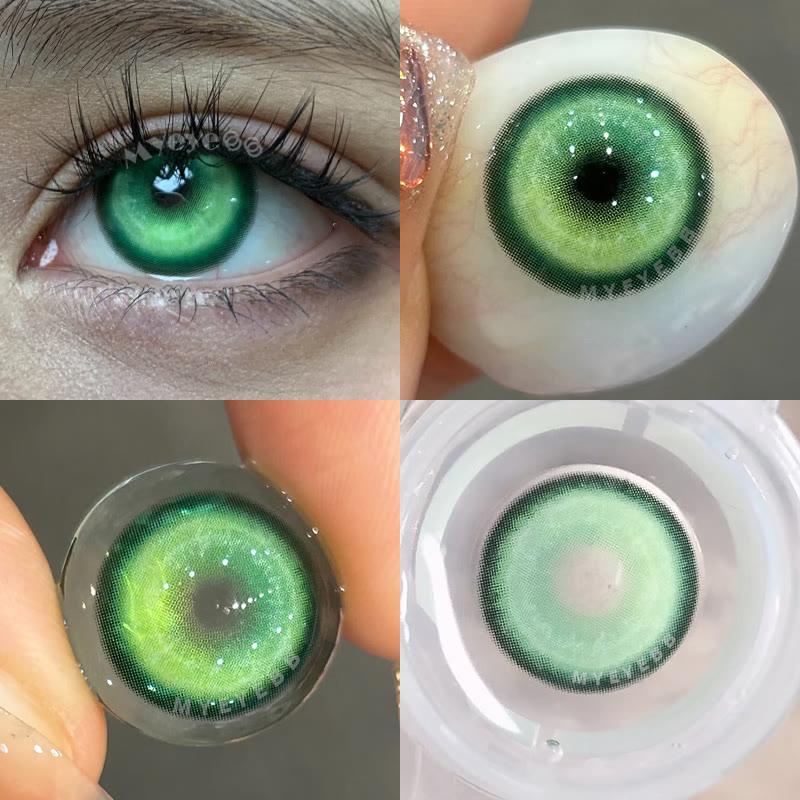 MYEYEBB Cyber Green Prescription Cosplay Colored Contact Lenses - image 8