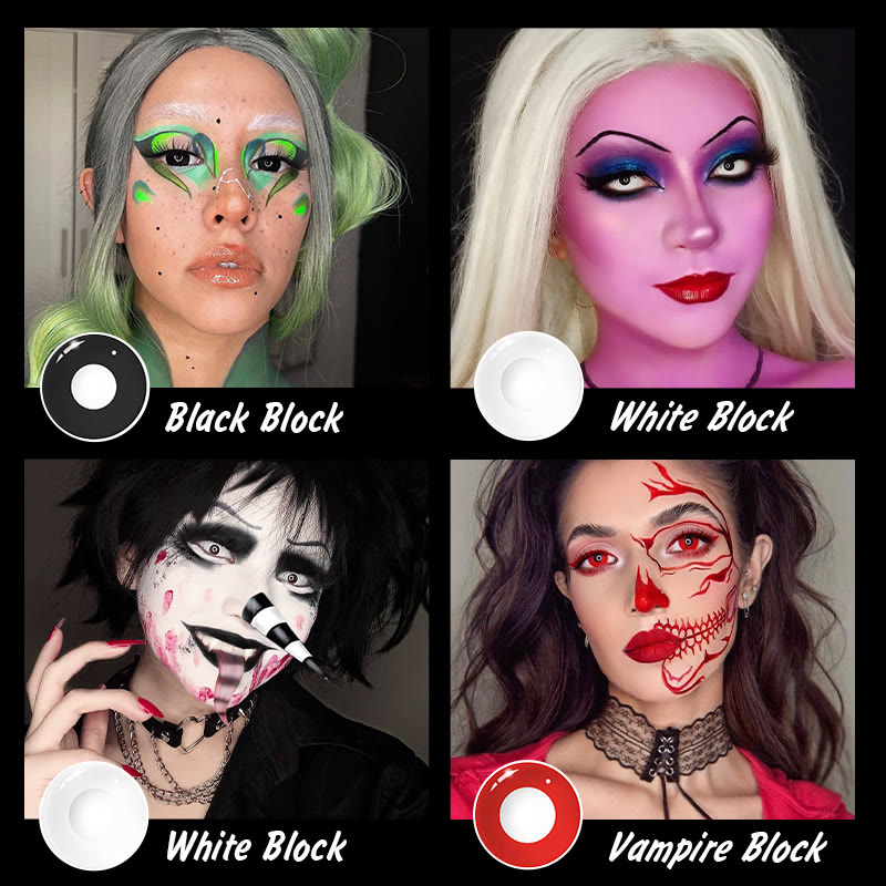 MYEYEBB Vampire Red Block Prescription Cosplay Colored Contact Lenses - image 7