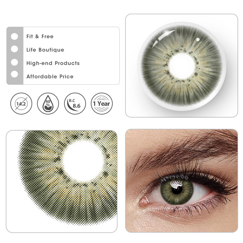 MYEYEBB New York III Dark Green Prescription Colored Contact Lenses - image 4