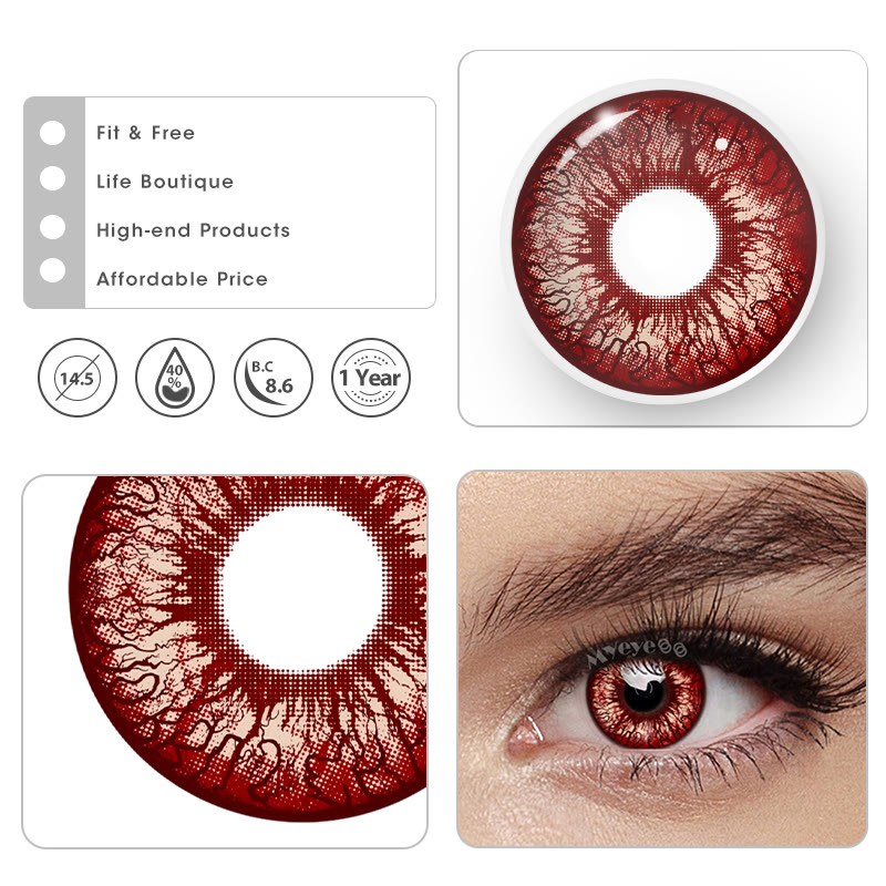 MYEYEBB Blood Pact Red Cosplay Colored Contact Lenses - image 6