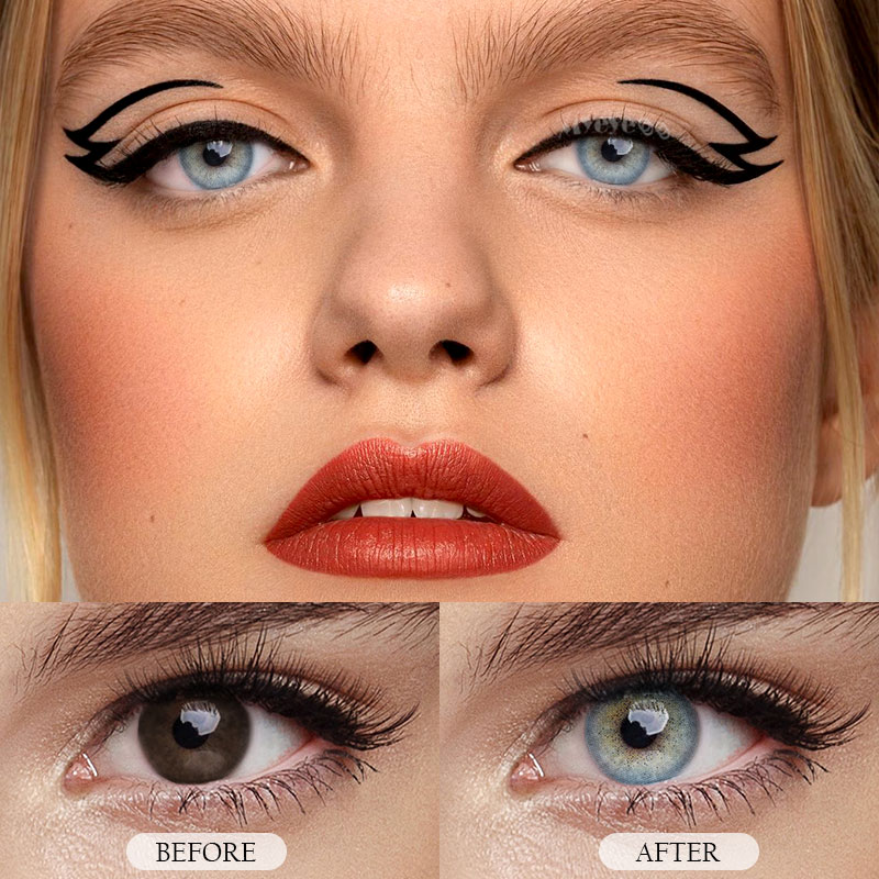 MYEYEBB Ocean Blue prescription Colored Contact Lenses - image 4