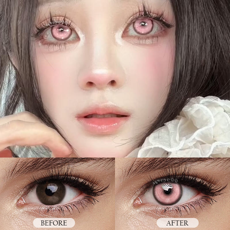 MYEYEBB Cyber Pink Prescription Cosplay Colored Contact Lenses - image 14