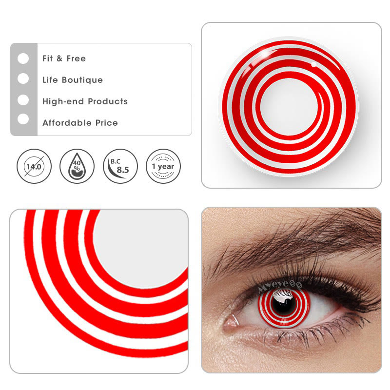 MYEYEBB Swirl Red Cosplay Colored Contact Lenses - image 4