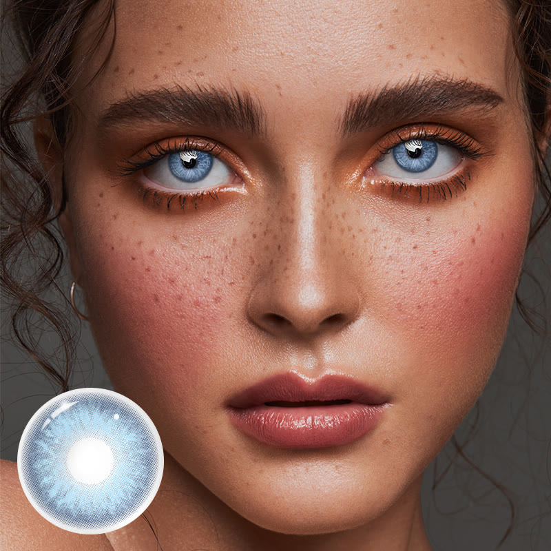 MYEYEBB Rime Blue Prescription Colored Contact Lenses - image 2