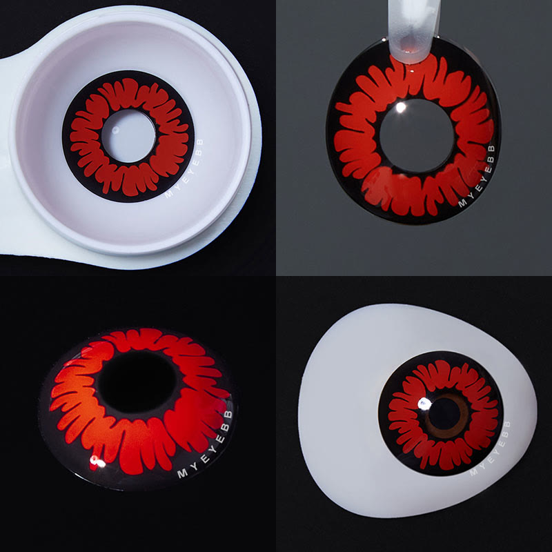 MYEYEBB Peony Red Prescription Cosplay Colored Contact Lenses  - image 3