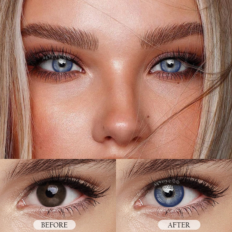 MYEYEBB Dolly Blue Prescription Colored Contact Lenses - image 5