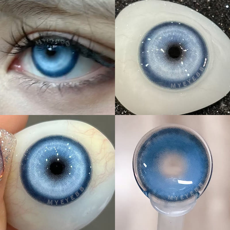 MYEYEBB Cyber Blue Prescription Cosplay Colored Contact Lenses - image 8