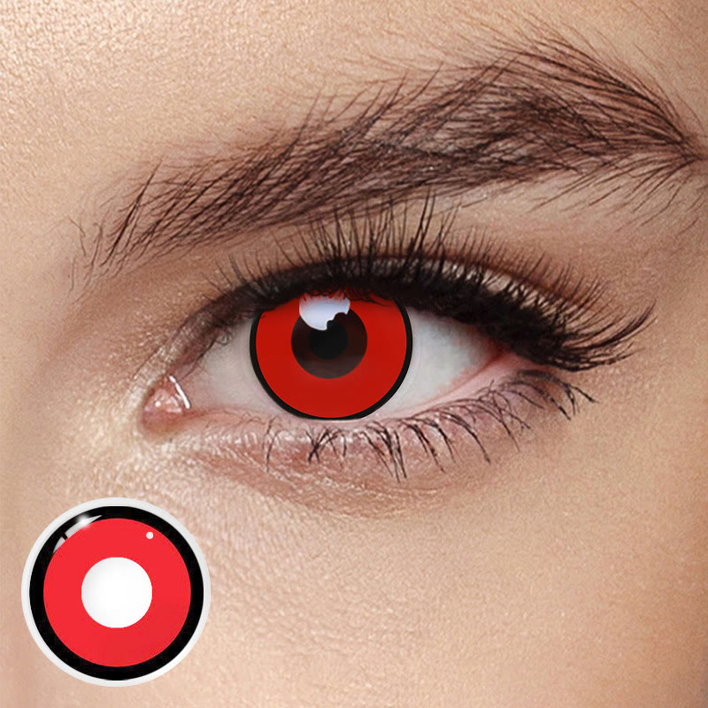 MYEYEBB Manson Red Prescription Cosplay Colored Contact Lenses - image 7