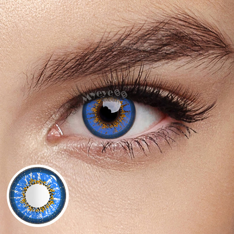 MYEYEBB Genshin Impact Blue Prescription Cosplay Colored Contact Lenses - Blue - -8.00 - RY280_BU - image 1