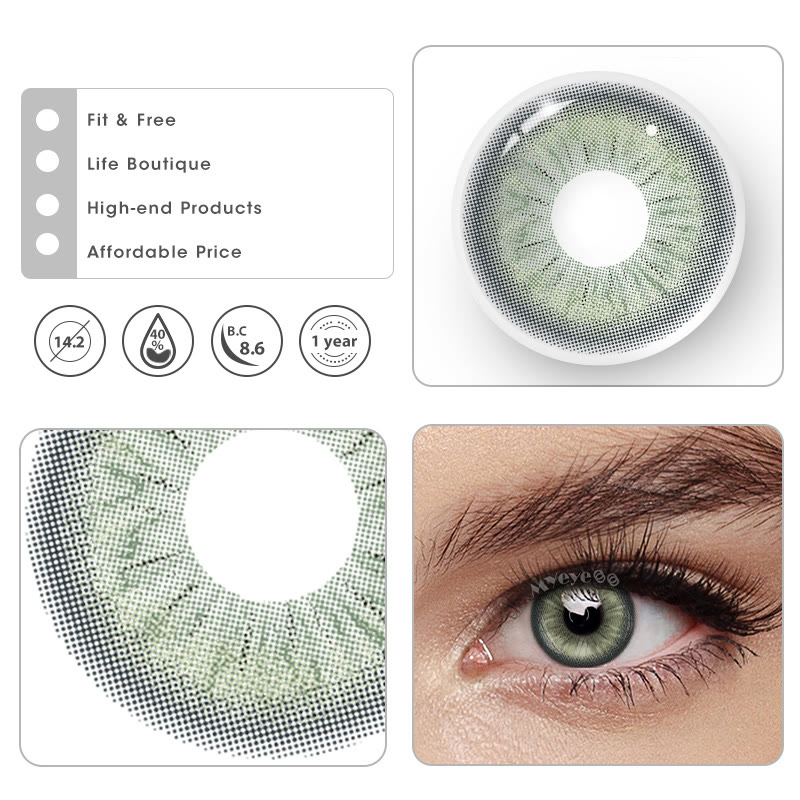 MYEYEBB Neo Sunflower Green Prescription Colored Contact Lenses - image 4