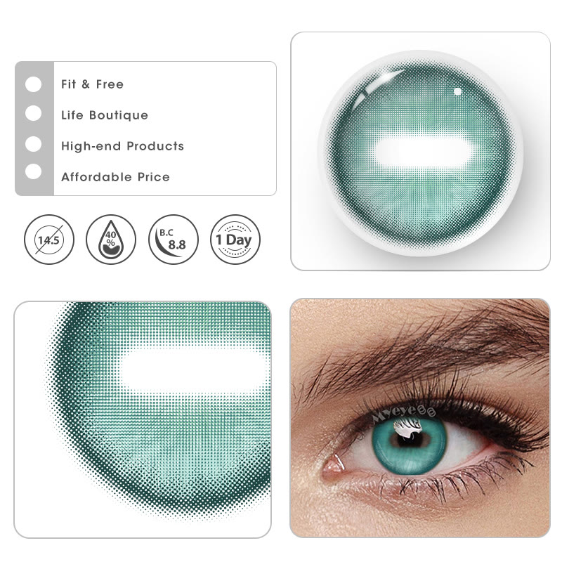 MYEYEBB Goat Eye Blue Green Cosplay Colored Contact Lenses | 1 Day-4 Pcs - image 6