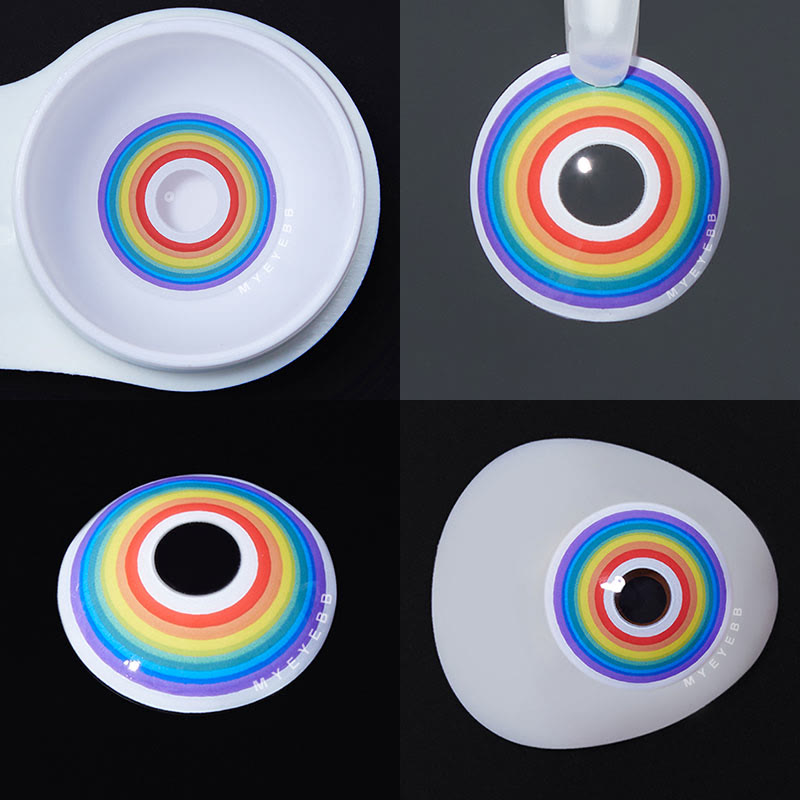 MYEYEBB Circle Rainbow Prescription Cosplay Colored Contact Lenses - image 7