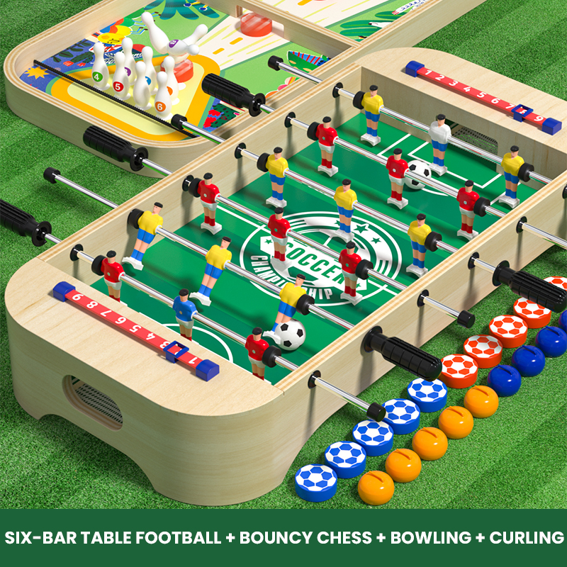 Multifunctional wooden football game table