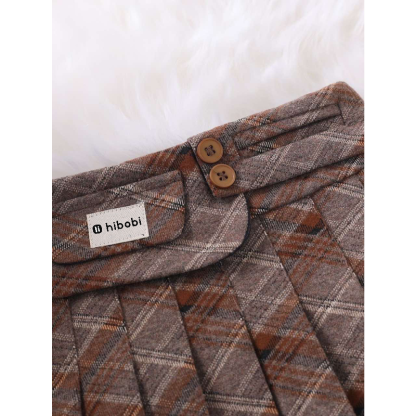 Girls Tennis Skort Athletic Skort Butterfly Flowy Skorts for Kids Shorts Brown Stripe