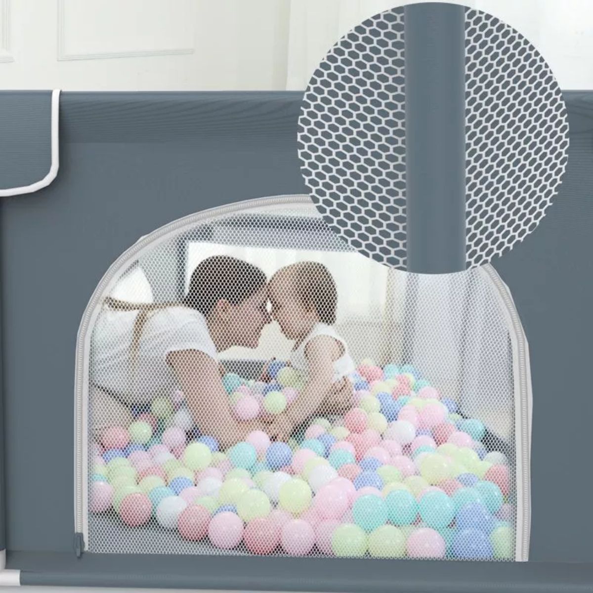 Children's indoor fabric fence