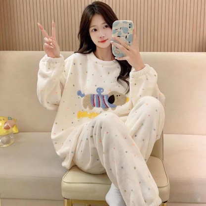 Hibobi Girls Pajamas Coat Cozy Long Sleeve Top Stretchy Girls' Sleepwear Size 6-10 Years colour white cloud