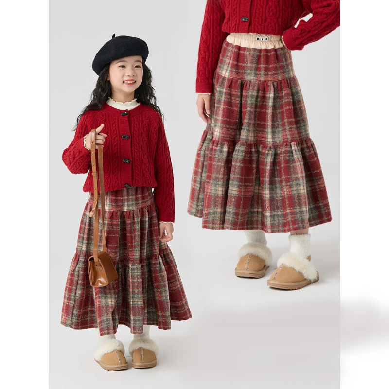 New 4-10 Years Girls  Summer Midi Skirt with Elastic Waist