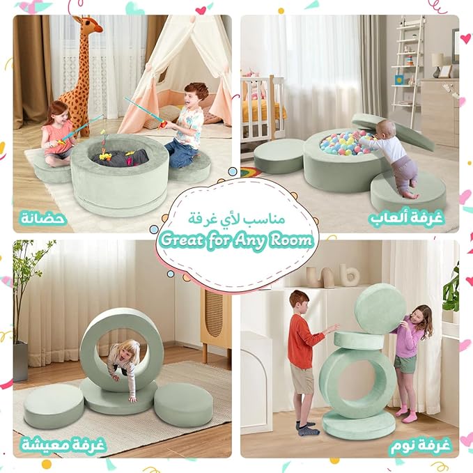 Modular Kids Play Couch – 4 Pcs Convertible Sofa for Toddlers & Kids
