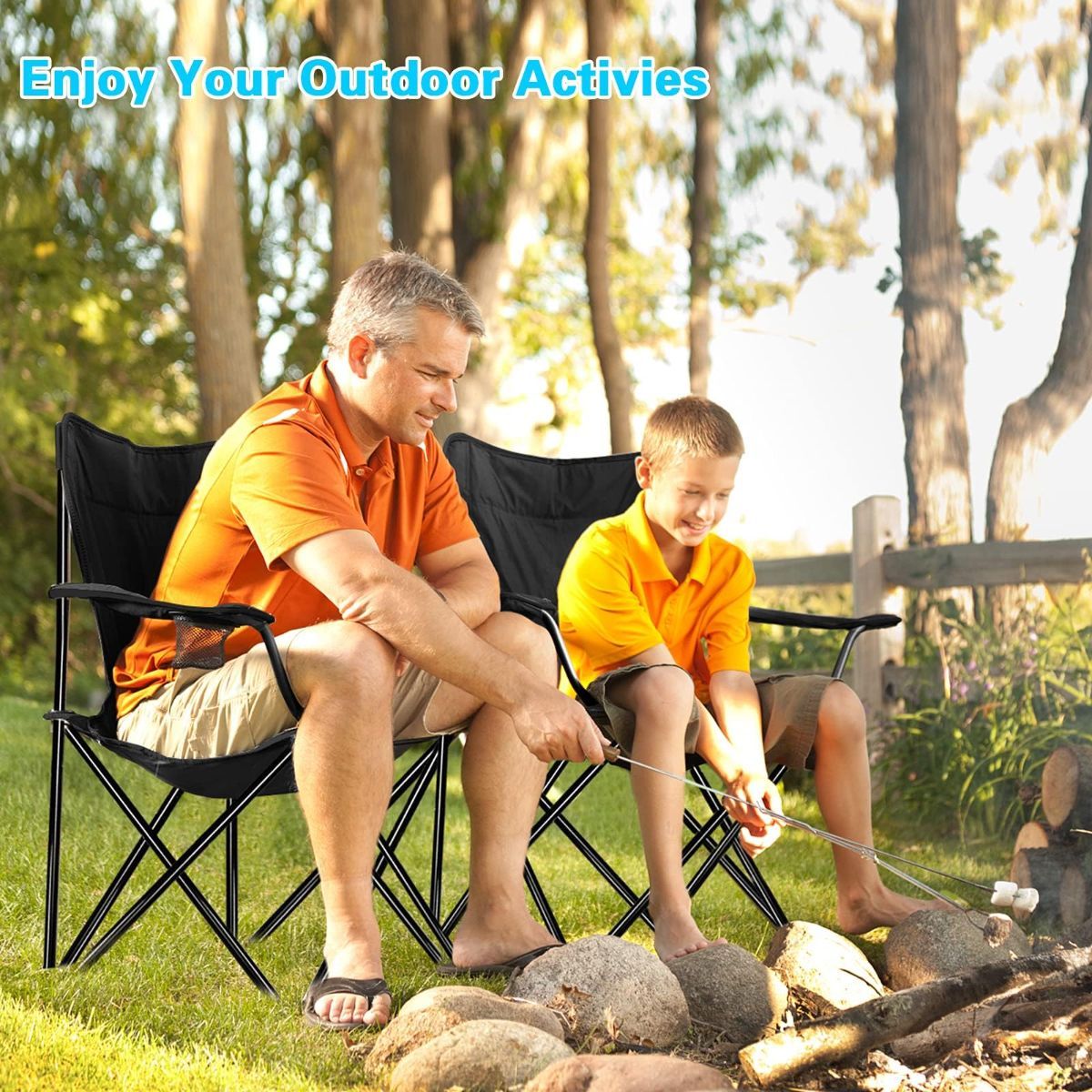 Outdoor folding chairs Camping backrest Portable tables and chairs Camping chairs Fishing folding chairs Armrests Beach chairs-Hibobi Premium