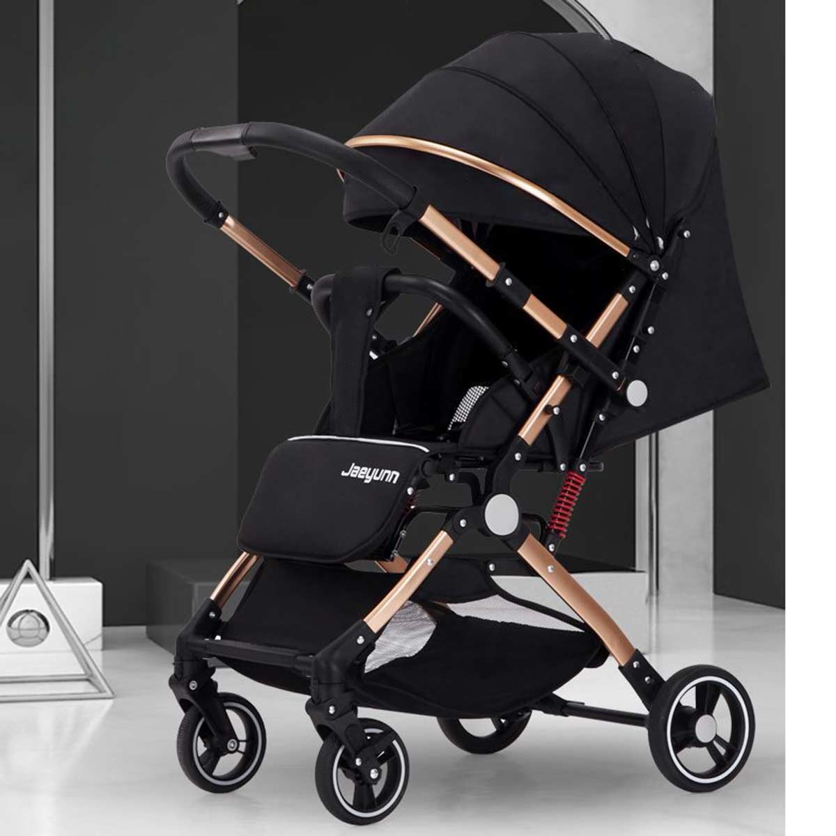 Baby stroller can sit and lie down, with two-way high landscape, portable shock absorption, one button folding-Hibobi Premium