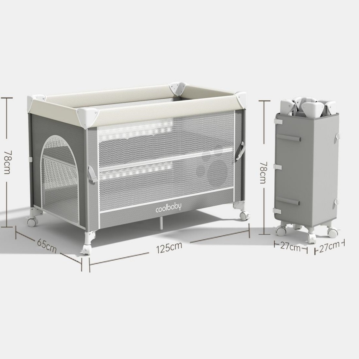 Foldable  Baby Crib with Mosquito Net