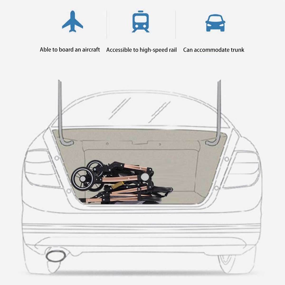 Baby stroller can sit and lie down, with two-way high landscape, portable shock absorption, one button folding-Hibobi Premium