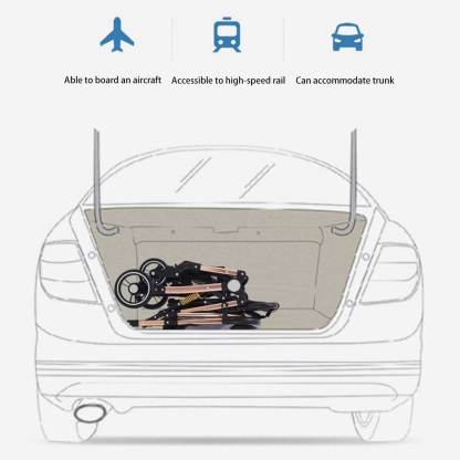 Baby stroller can sit and lie down, with two-way high landscape, portable shock absorption, one button folding-Hibobi Premium